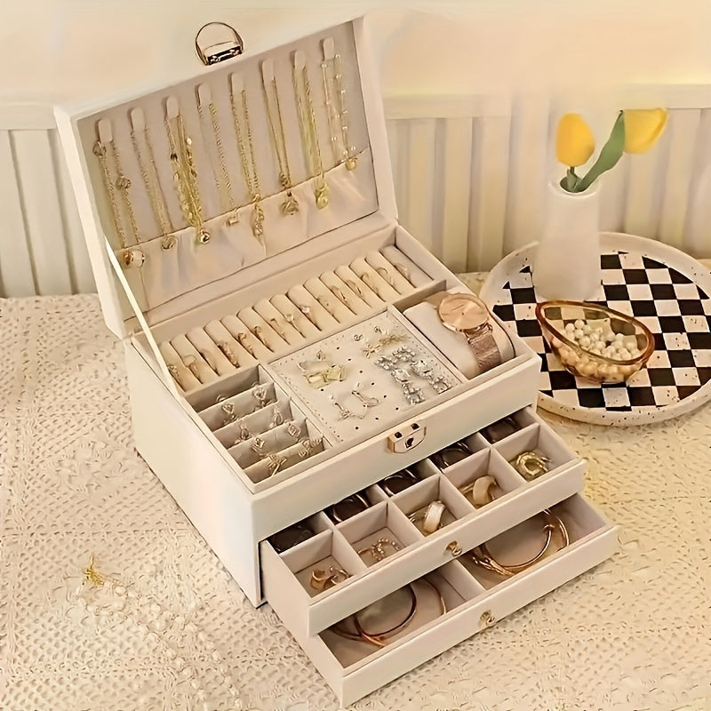 Coffret à Bijoux Cuir Organisé Tiroirs