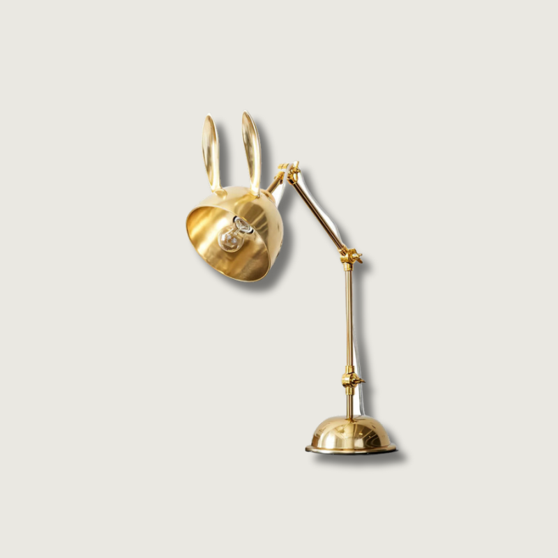 Lampe de Bureau Oreilles de Lapin Amusante en Doré - Foivo