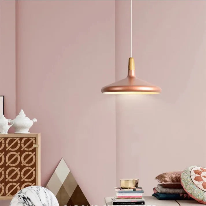 Lampe Suspension Originale - Aluminium et Bois au Style Chic et Contemporain