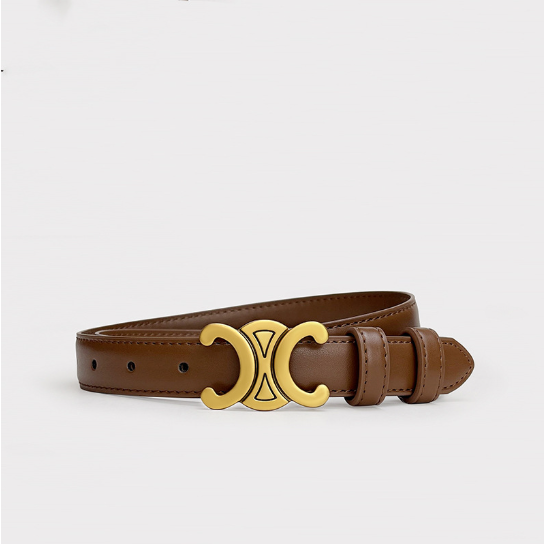 Ceinture en Cuir avec Boucle Or Élégante