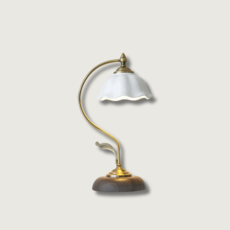 Lampe de Bureau Design Bois et Céramique - Foivo