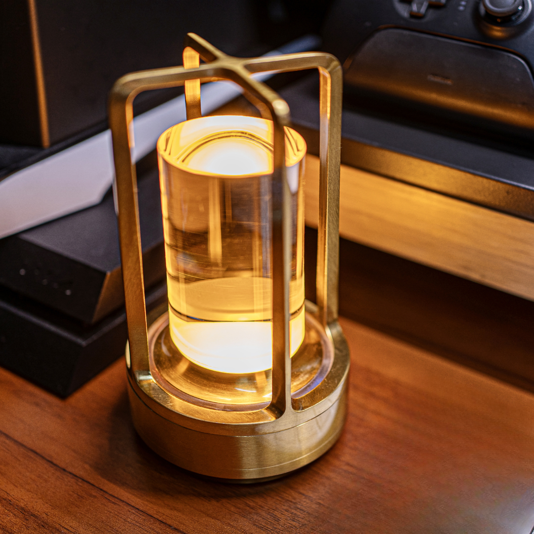 Lampe de Table Cristal Verre Rechargeable Élégante