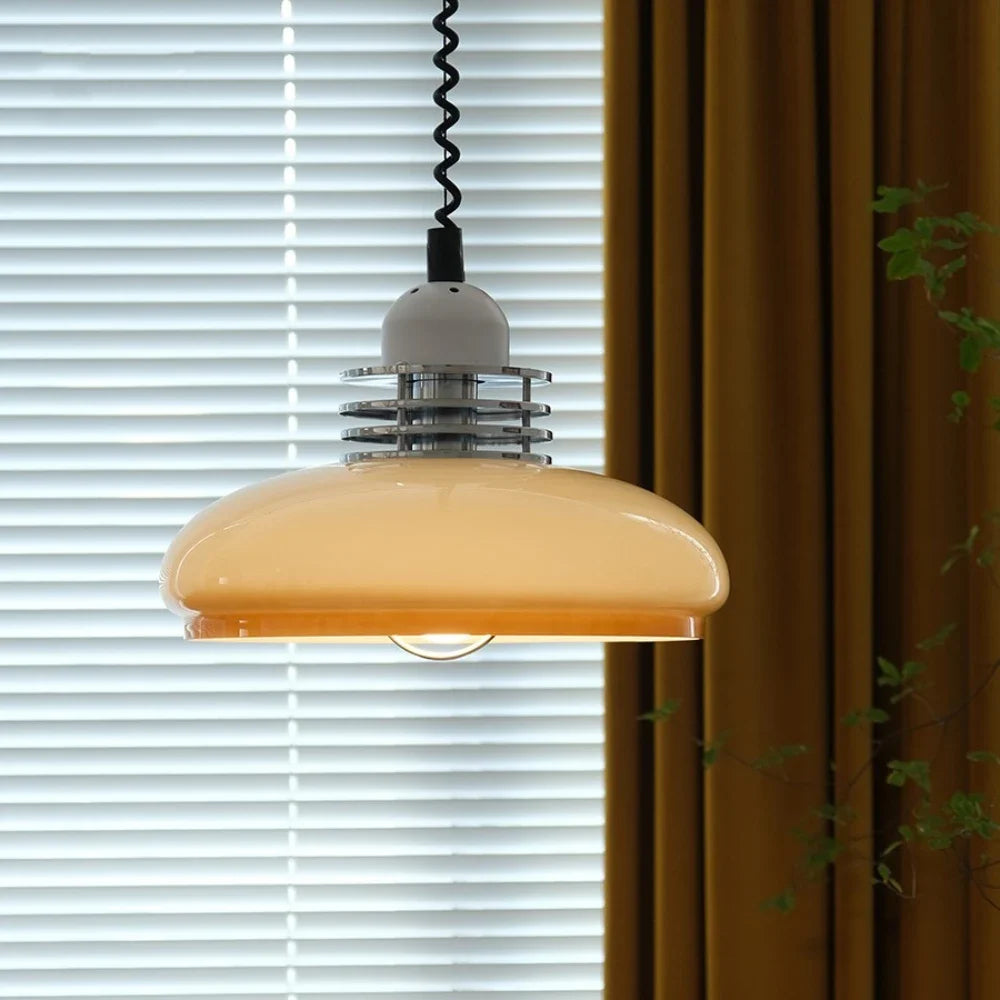 Lampe Suspendue Élégante - Verre Transparent avec Chaîne Régulable - Foivo