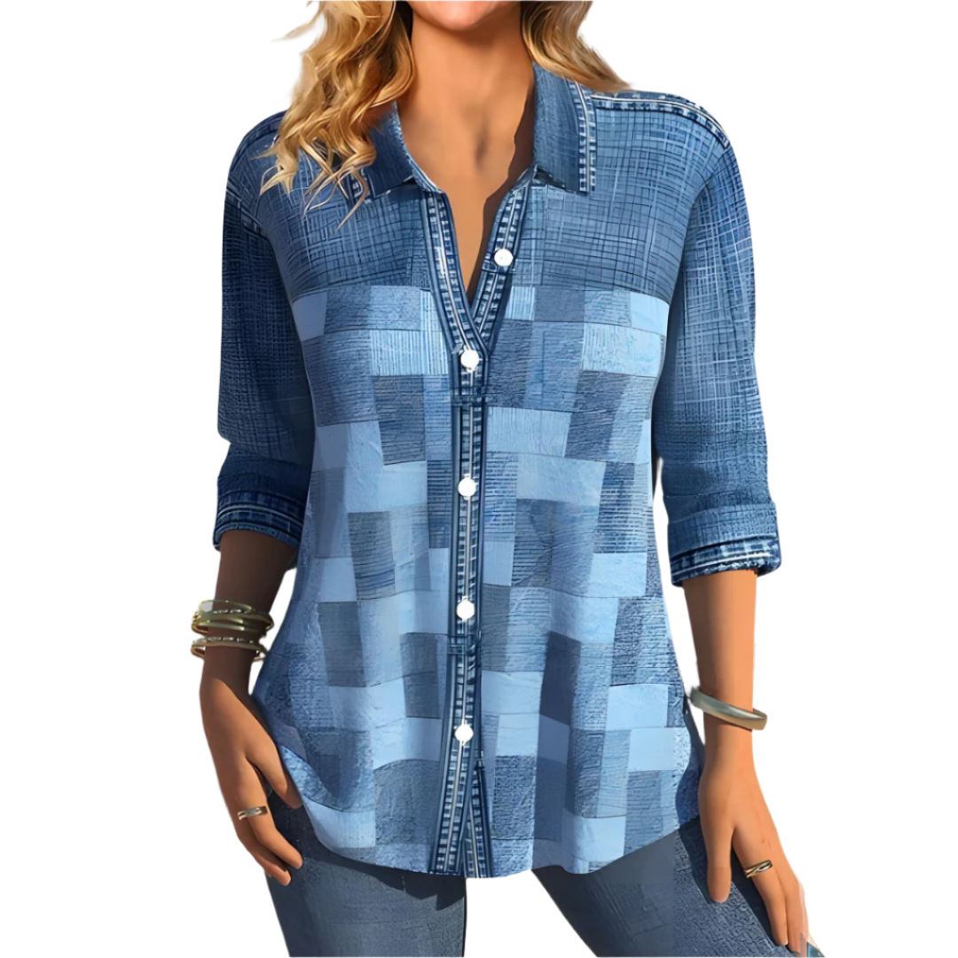 Chemise à carreaux détendue Féminine