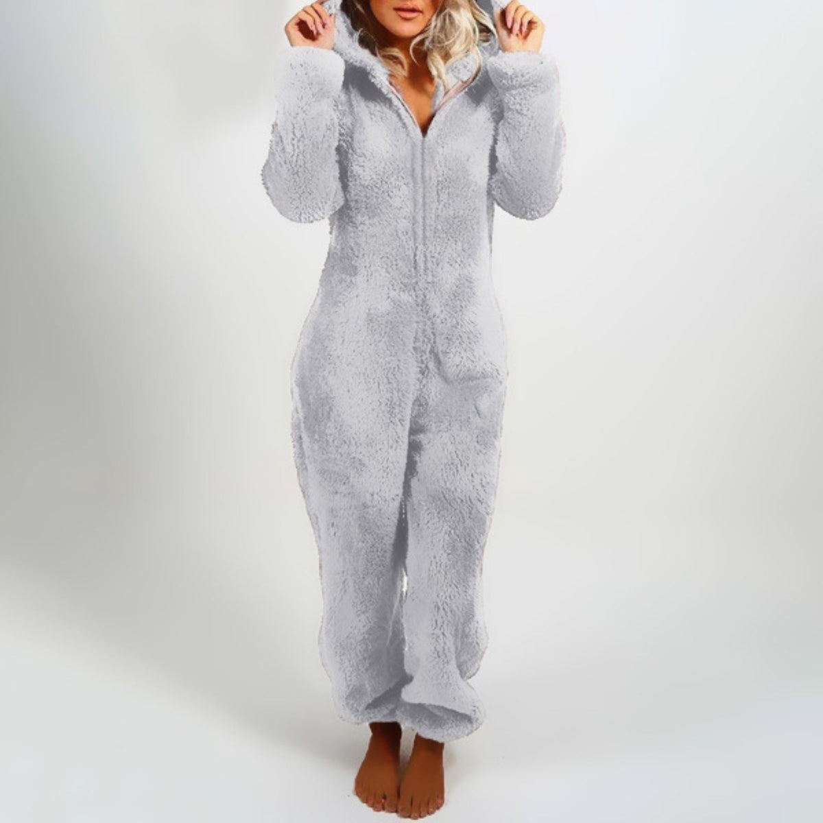 Pyjama Polaire Douillet à Capuche pour Femme