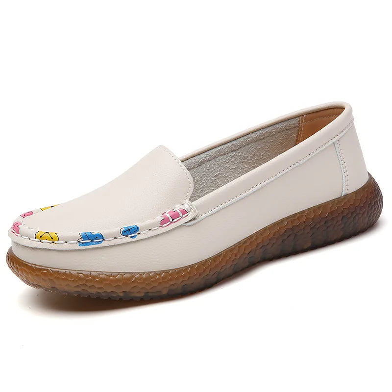 Chaussures décontractées mocassins en cuir tendance