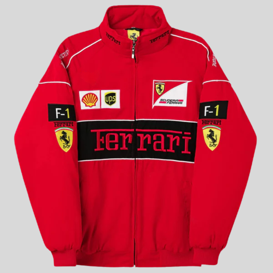 Blouson de Course Vintage Ferrari - Style F1 Élégant Unisexe