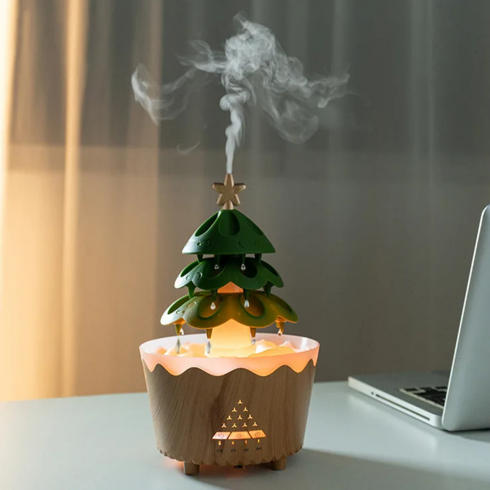 Diffuseur de parfum bois élégant avec lumière LED et télécommande