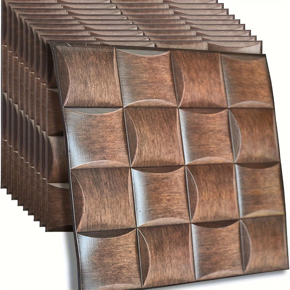 Panneaux Muraux 3D Bois Texturé Autosuffisants Etanche Décoratif - BlxckFR