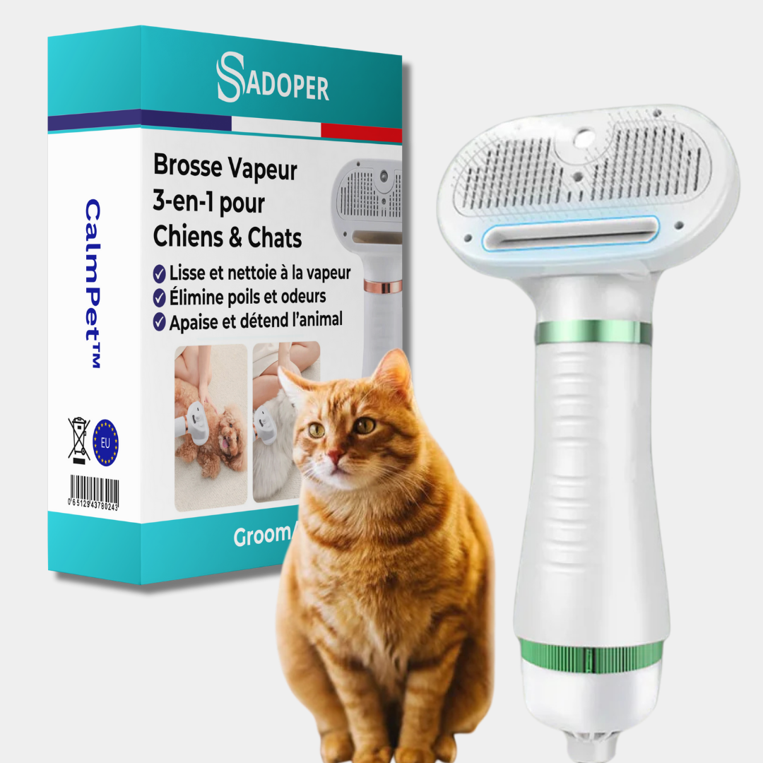 Brosse Vapeur Multi-Usage pour Animaux de Compagnie - blxckfr
