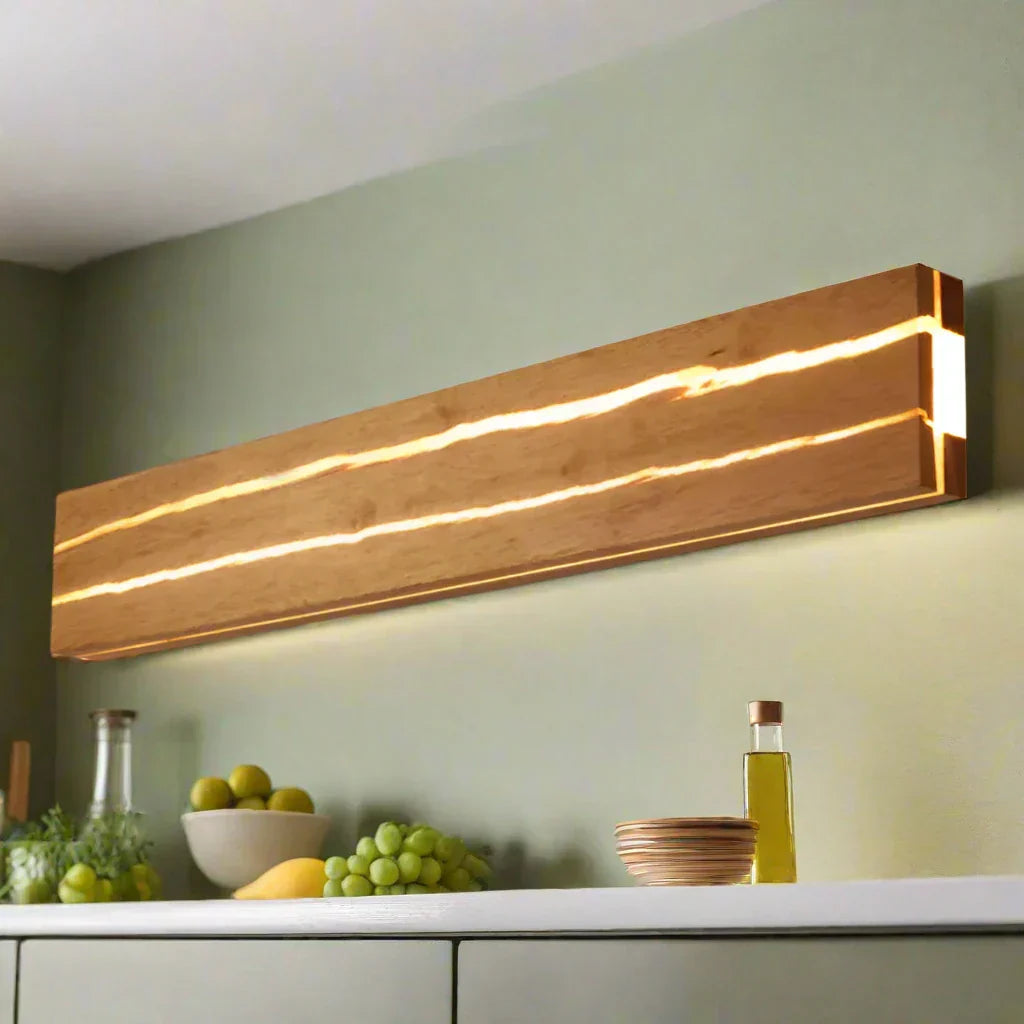 Lampe Murale Design en Bois Gravé - Éclairage LED Chic pour Maison - Foivo
