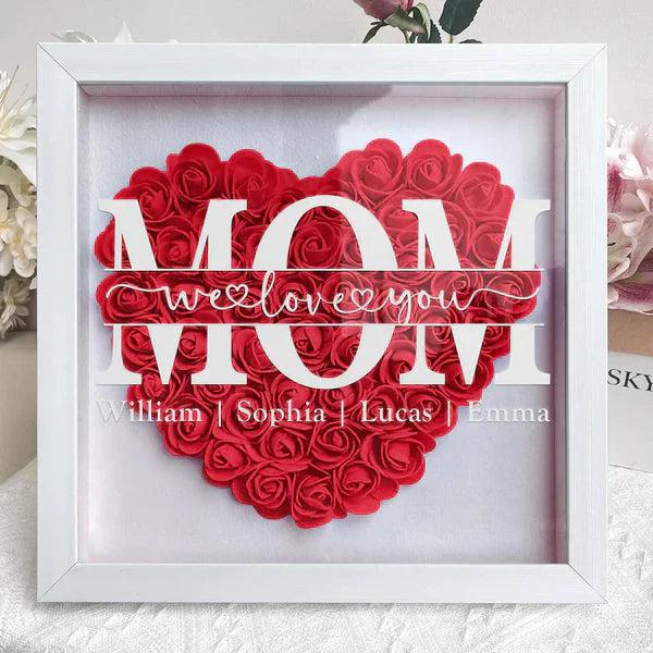 Cœur Floral Customisé - Cadeau Mère Émouvant