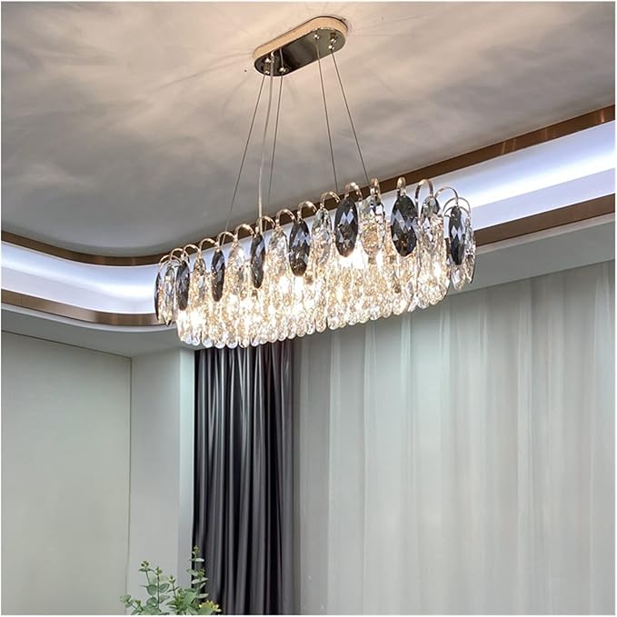 Lustre Cristal Luxe - Suspension LED Rose Or, Réglable, Tailles Variées