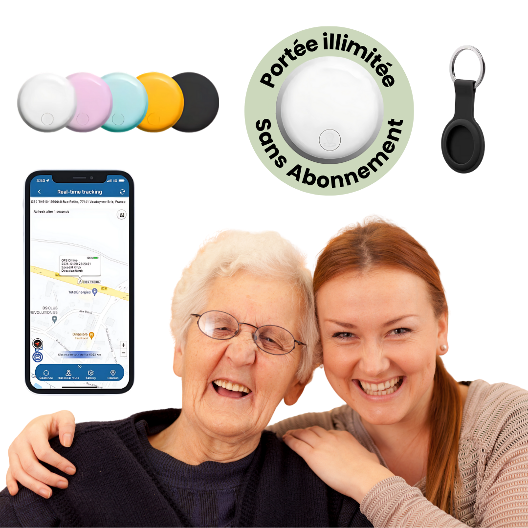 Traceur GPS Portable pour Personnes Âgées Étanche - blxckfr