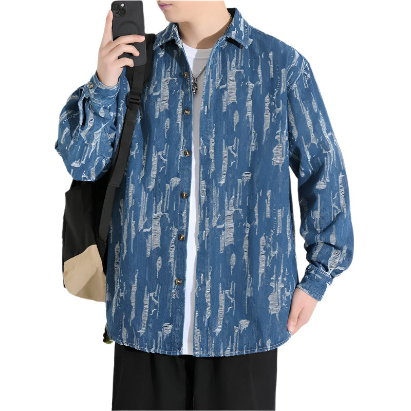 Chemise Homme Manches Longues Peinture Originale
