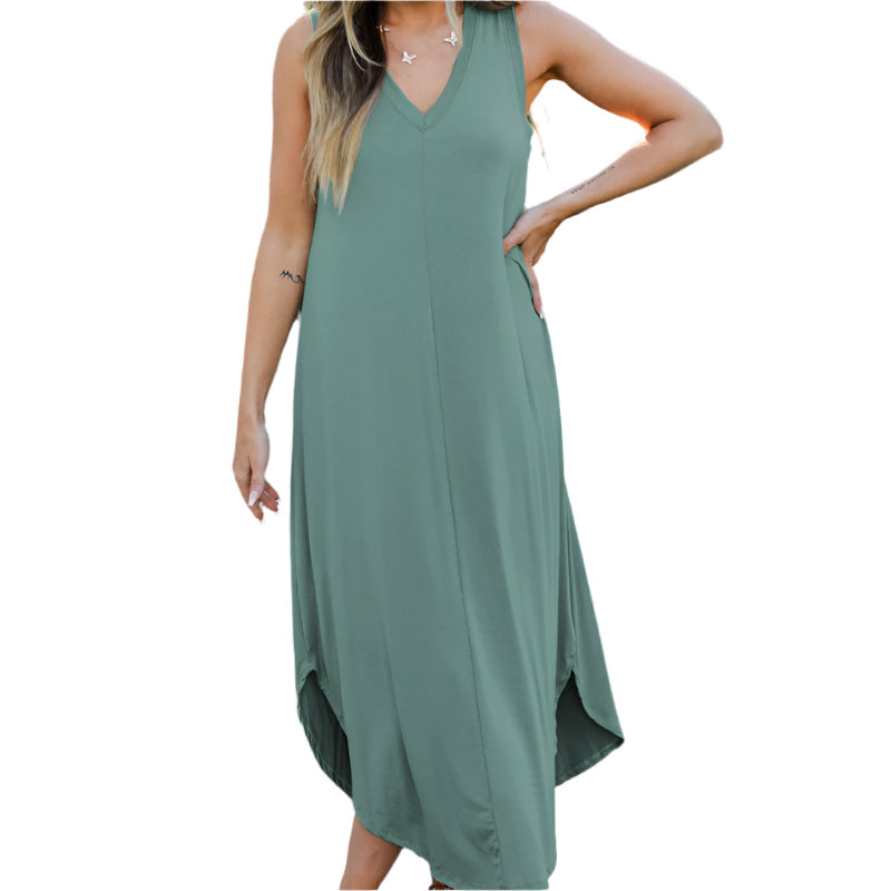 Robe Été Sans Manches Décolleté Profond