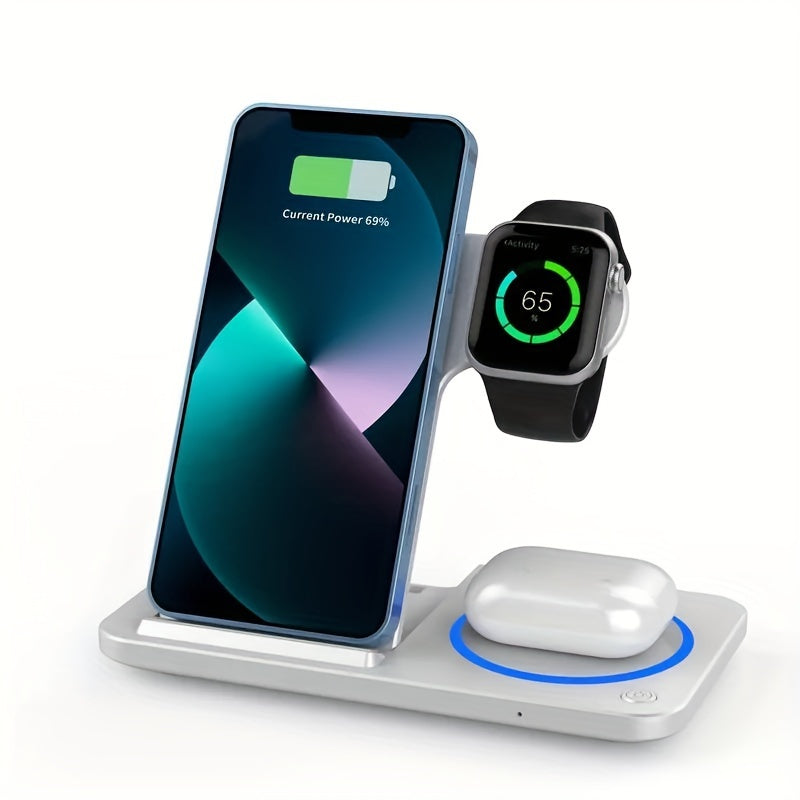 Station de Chargement Sans Fil pour Téléphone Montre Écouteurs