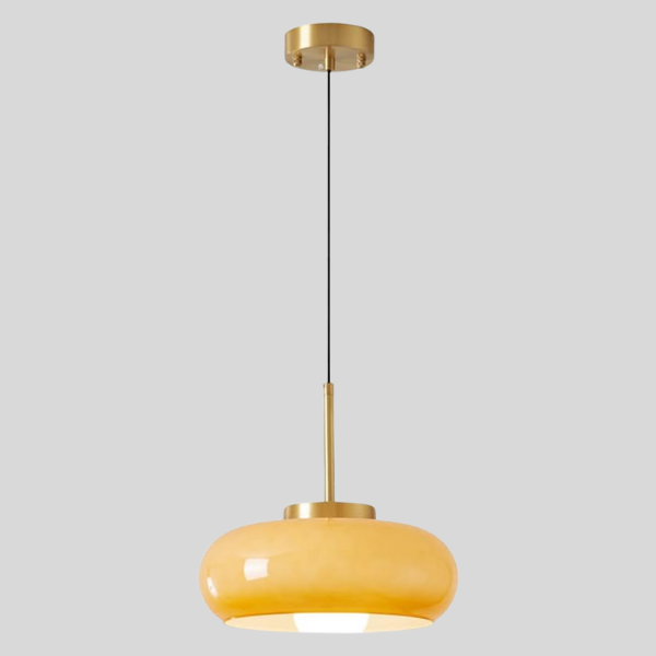 Lustre Design Cuivre et Verre - Luminaire Chic pour Intérieur