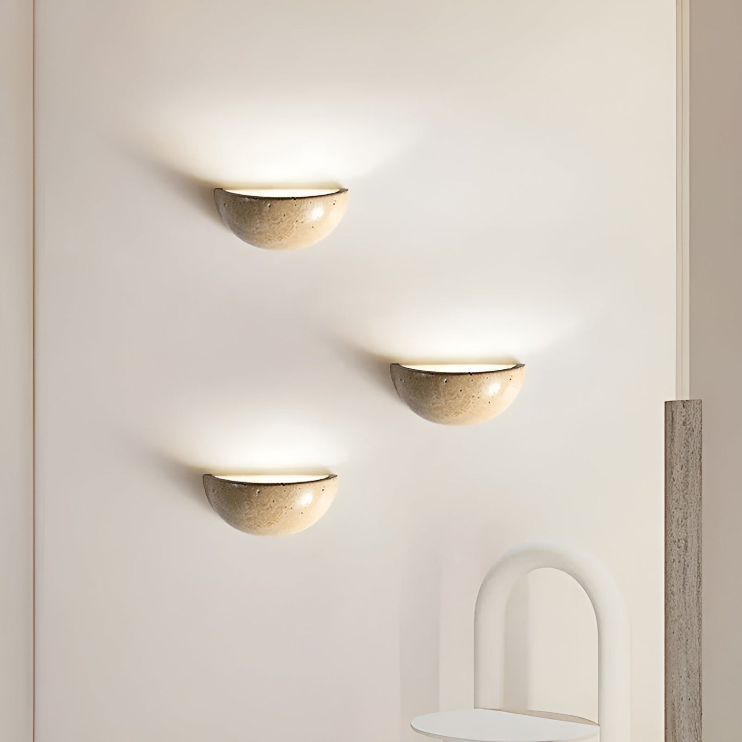 Applique Murale LED Semi-Circulaire Wabi-Sabi 5