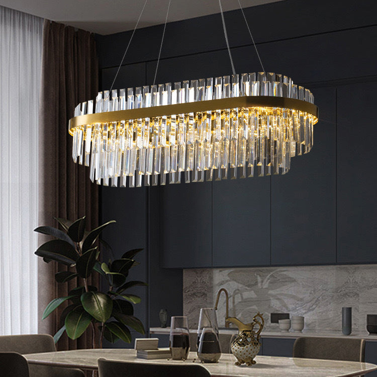 Lustre Cristal Élégant | Luminaire Chic Moderne