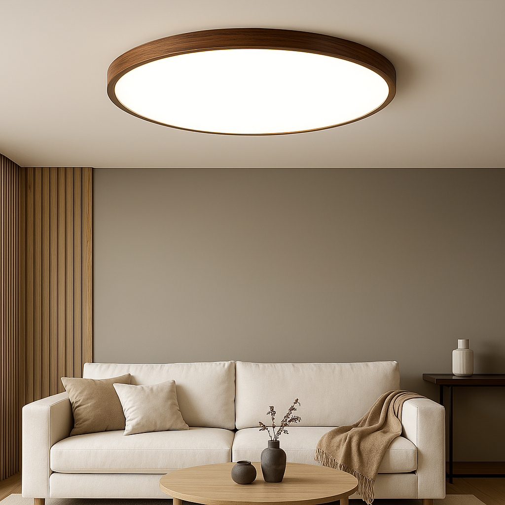 Luminaire Plafond Bois Clair en LED Moderne