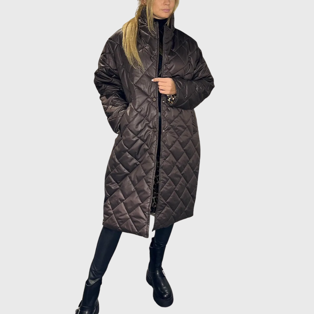 Veste Hivernale Doublée Élégante Réversible Femme