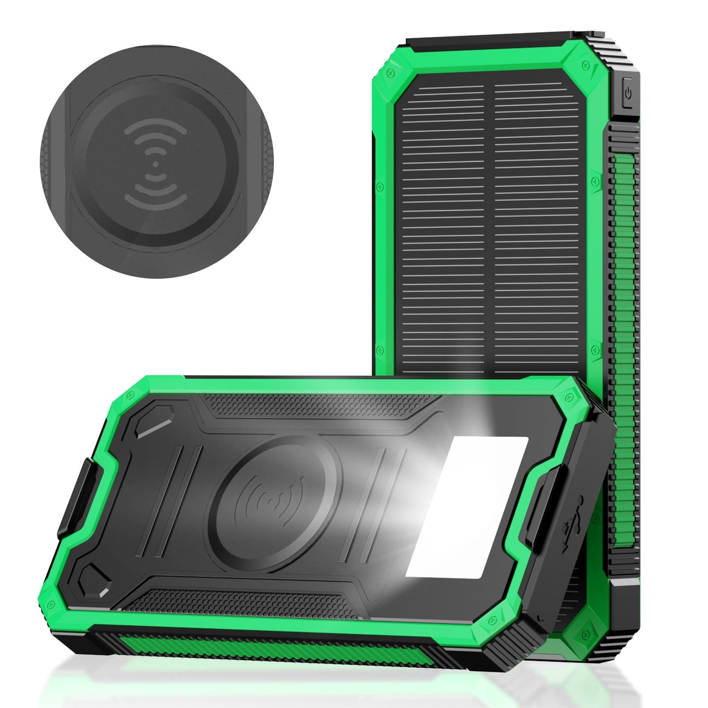 Banque d'énergie portable solaire avec charge rapide et adaptateur sans fil 9