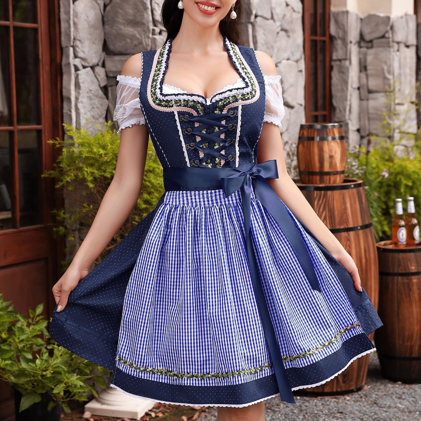Robe Bavaroise Traditionnelle 3 Pièces pour Fête - Foivo