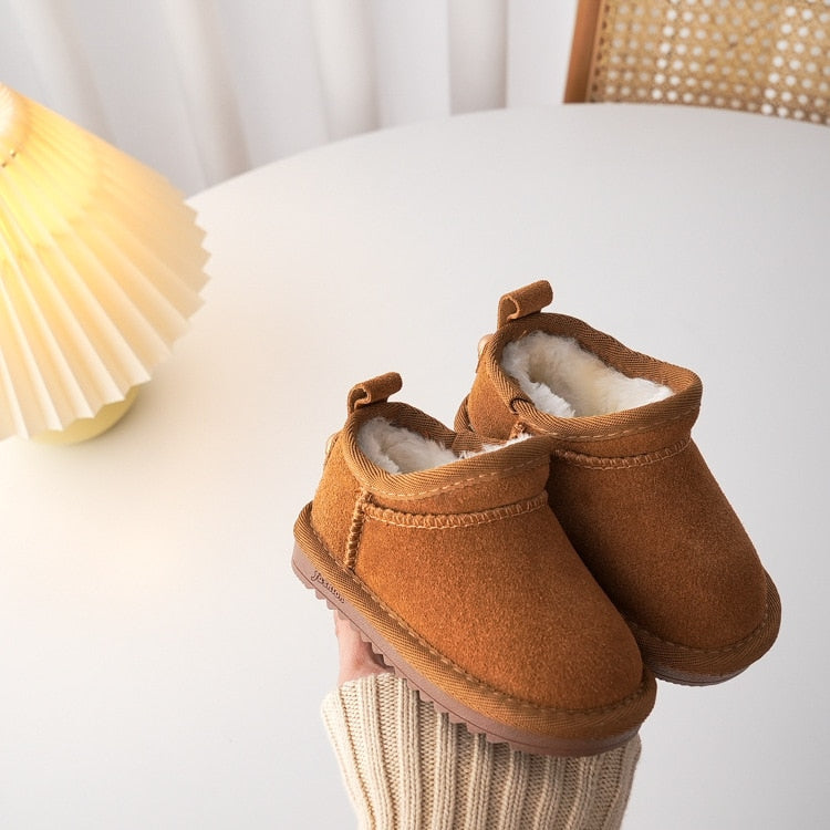 Bottes Enfant Hiver Chaudes, Style Rétro pour 3-10 Ans