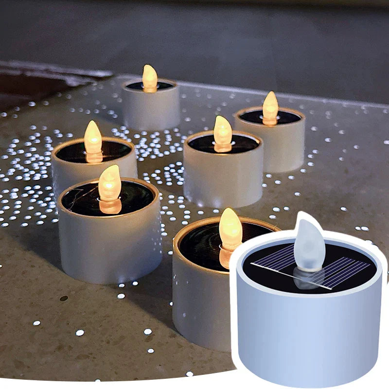 Bougies LED Solaire Éclairage Extérieur Vacillant 4