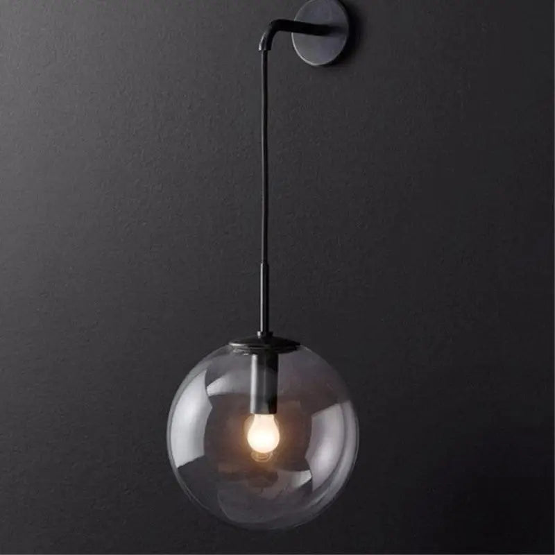 Lampe Murale Verre Luxe Noir Or