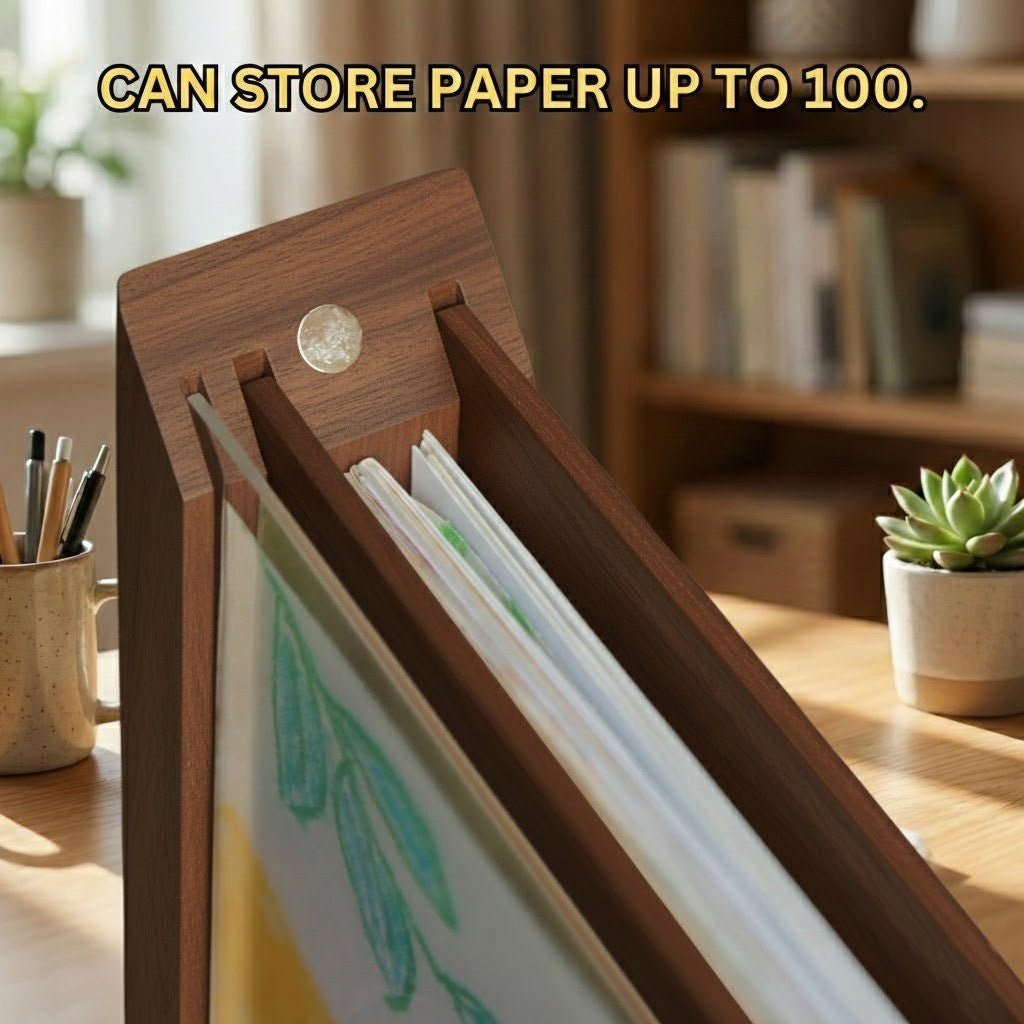 Cadre d'affichage en bois pour enfants avec rangement 8
