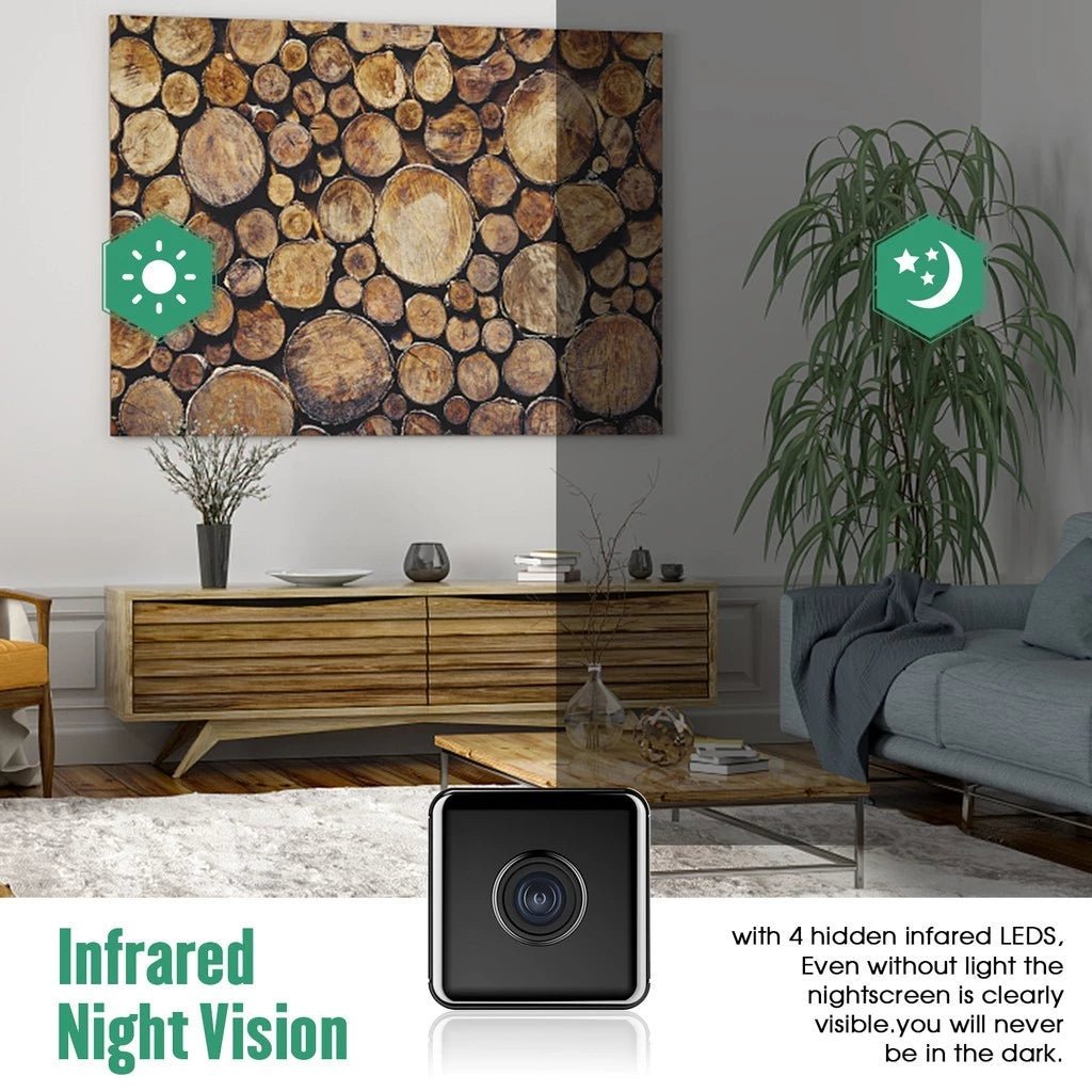 Caméra de surveillance WiFi HD Intérieure Sans fil compacte