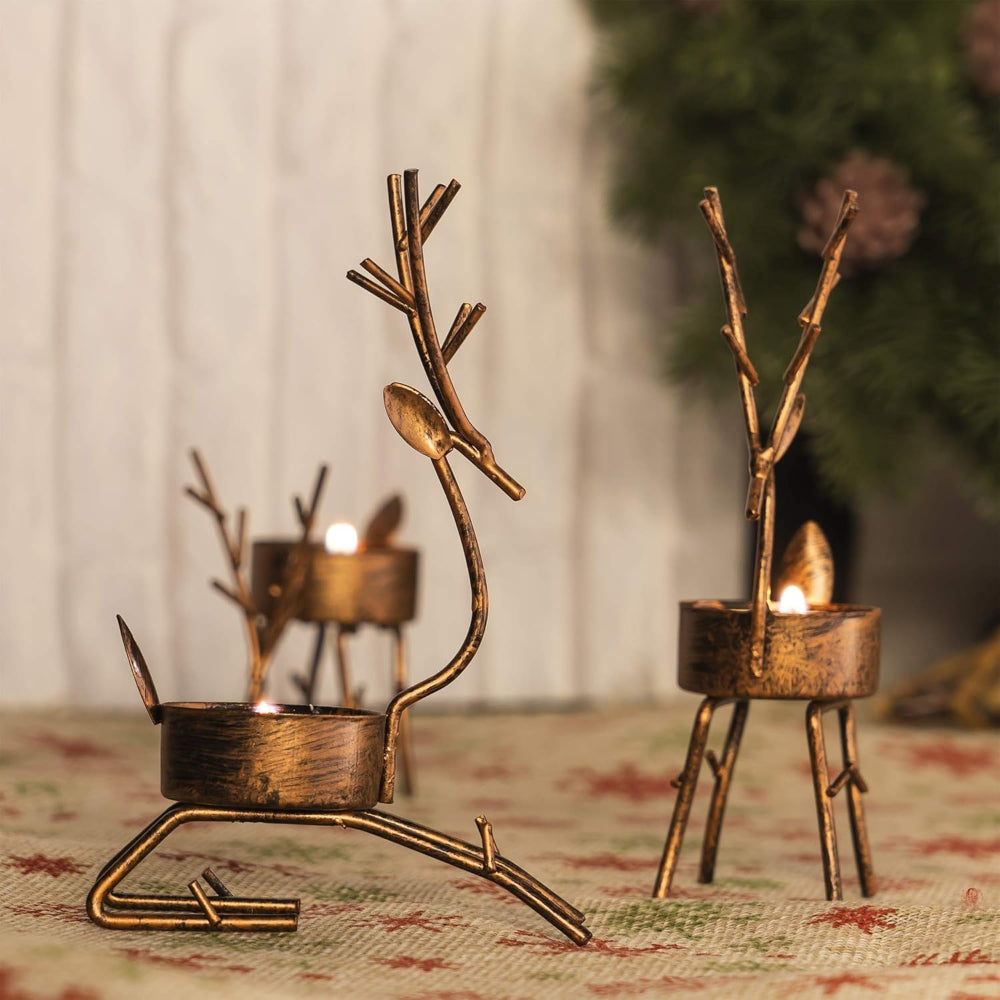 Luminaires de Noël Décoration de Table en Métal avec Cerfs - BlxckFR