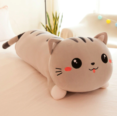 Oreiller Chat Mignon en Peluche Doux