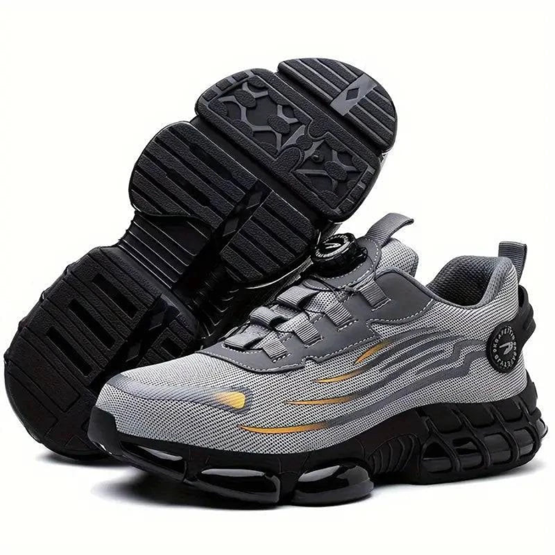 Chaussures de sécurité homme, semelle épaisse antidérapante, gris et noir-vêtement-Oslo France