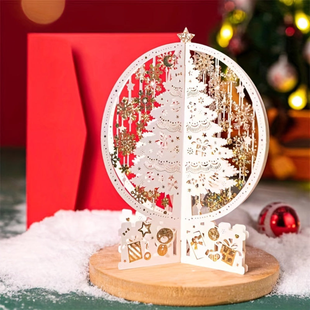 Cartes de Noël 3D Décorations Arbres de Noël Découpées Au Laser - BlxckFR