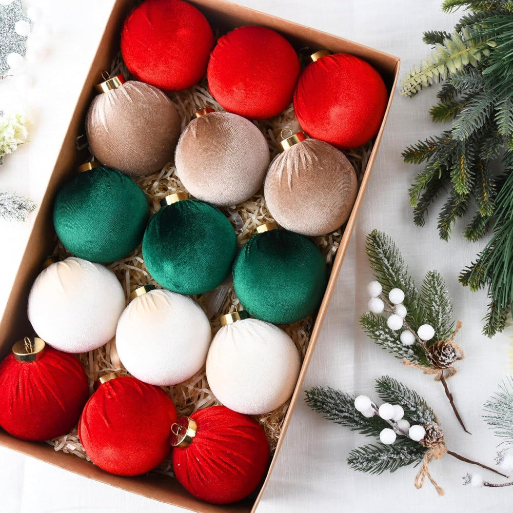 Décorations de Noël Boules Ornées Texturées