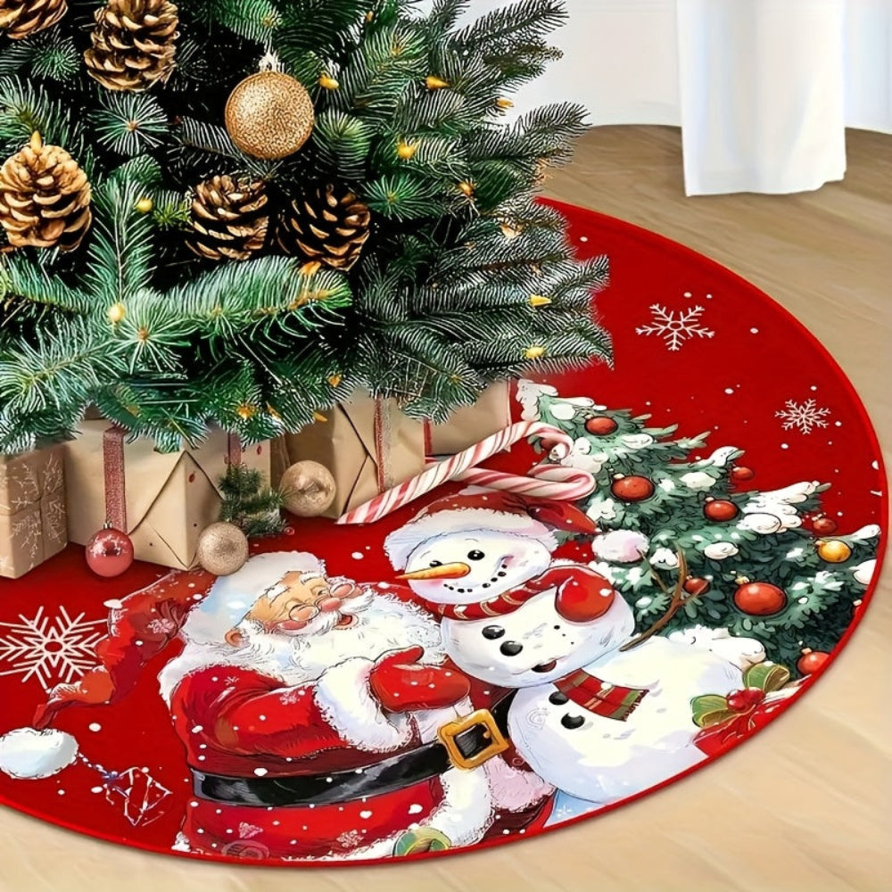 Tapis de Noël Joyeux Père Noël Bonhomme de Neige Décoration Fête - BlxckFR