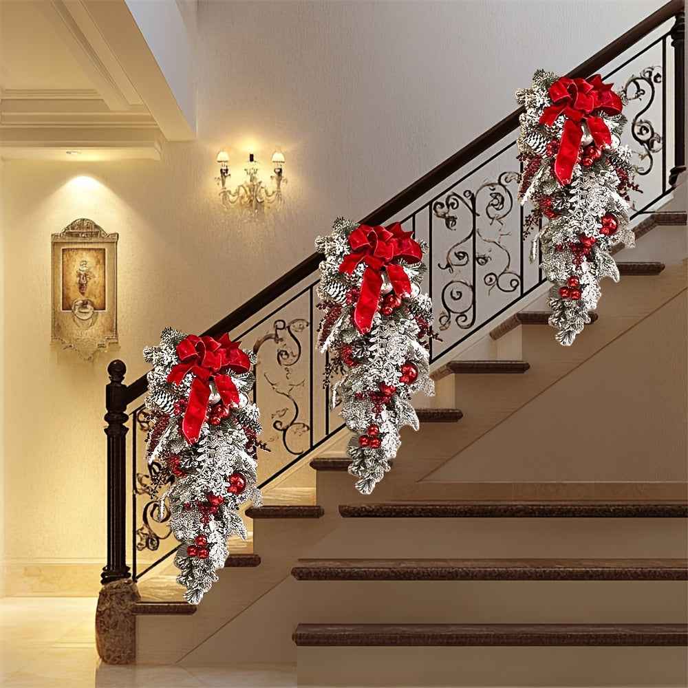 Guirlande de Noël Rouge Épinette Décoration de Fête - BlxckFR