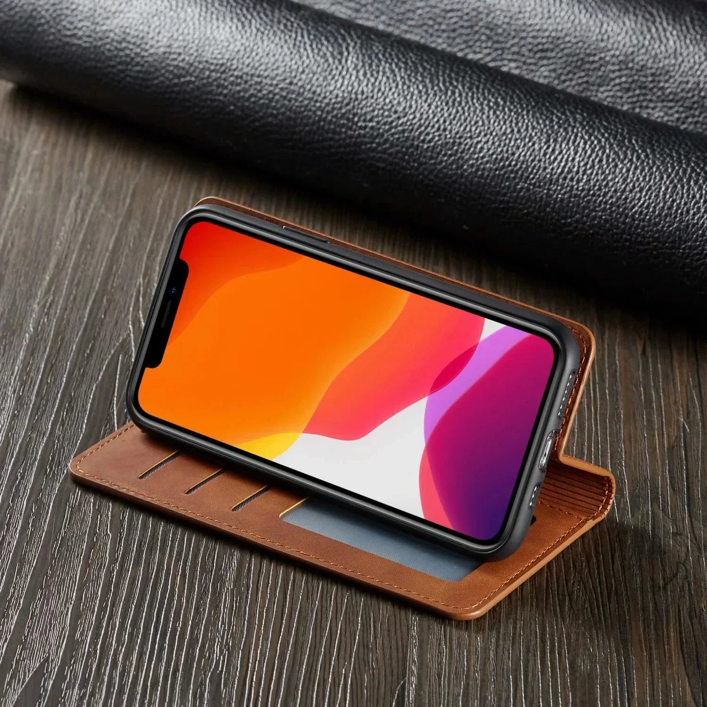 Coque iPhone Magnétique en Cuir 1