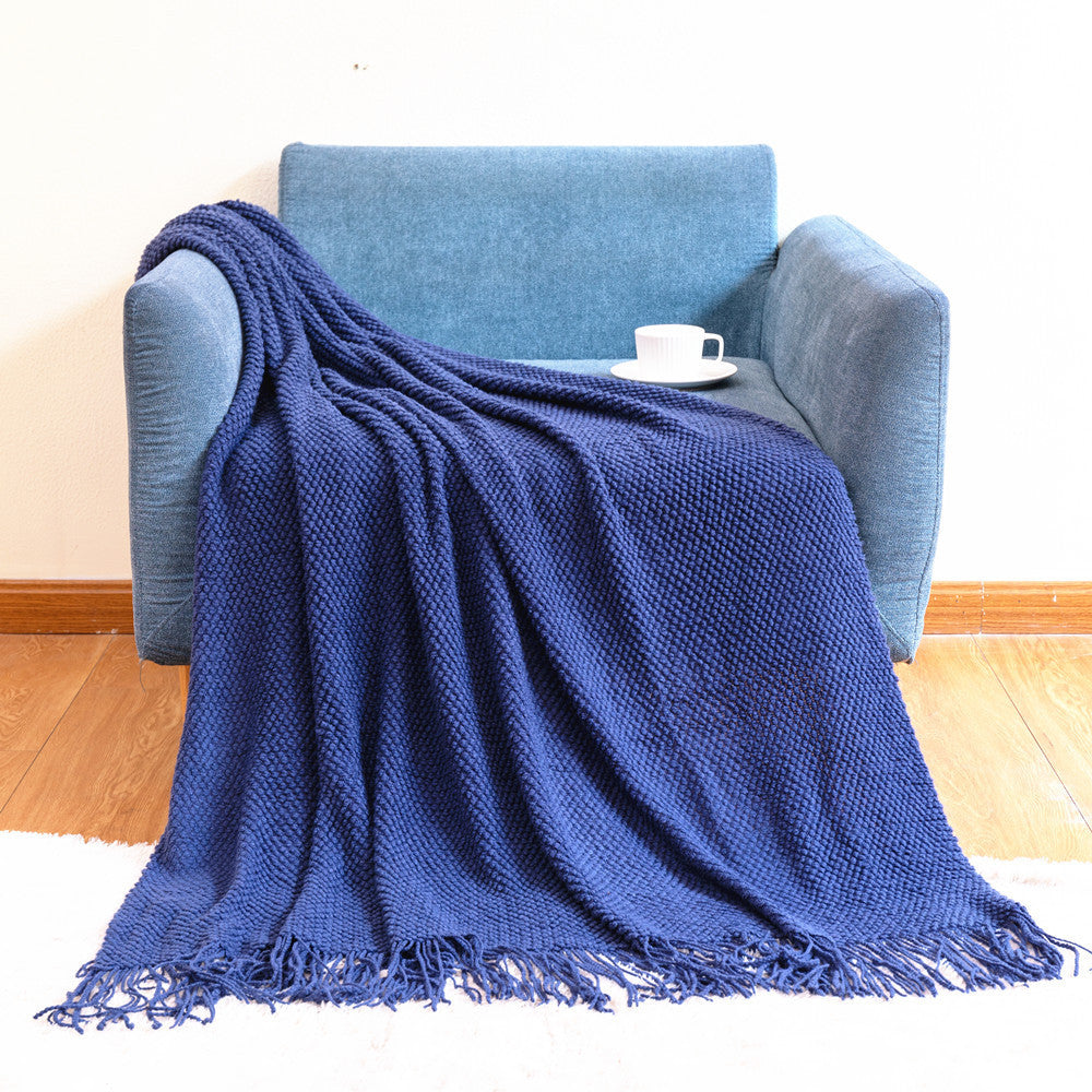 Couverture à franges texturée pour intérieur confortable 16