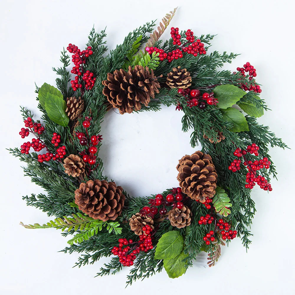 Guirlande de Noël Rouge Élégante | Décoration Festive de Maison
