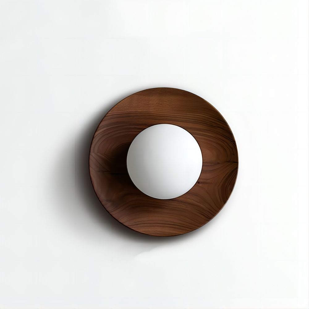 Lampe Murale Élégante en Bois Blanc et Verre