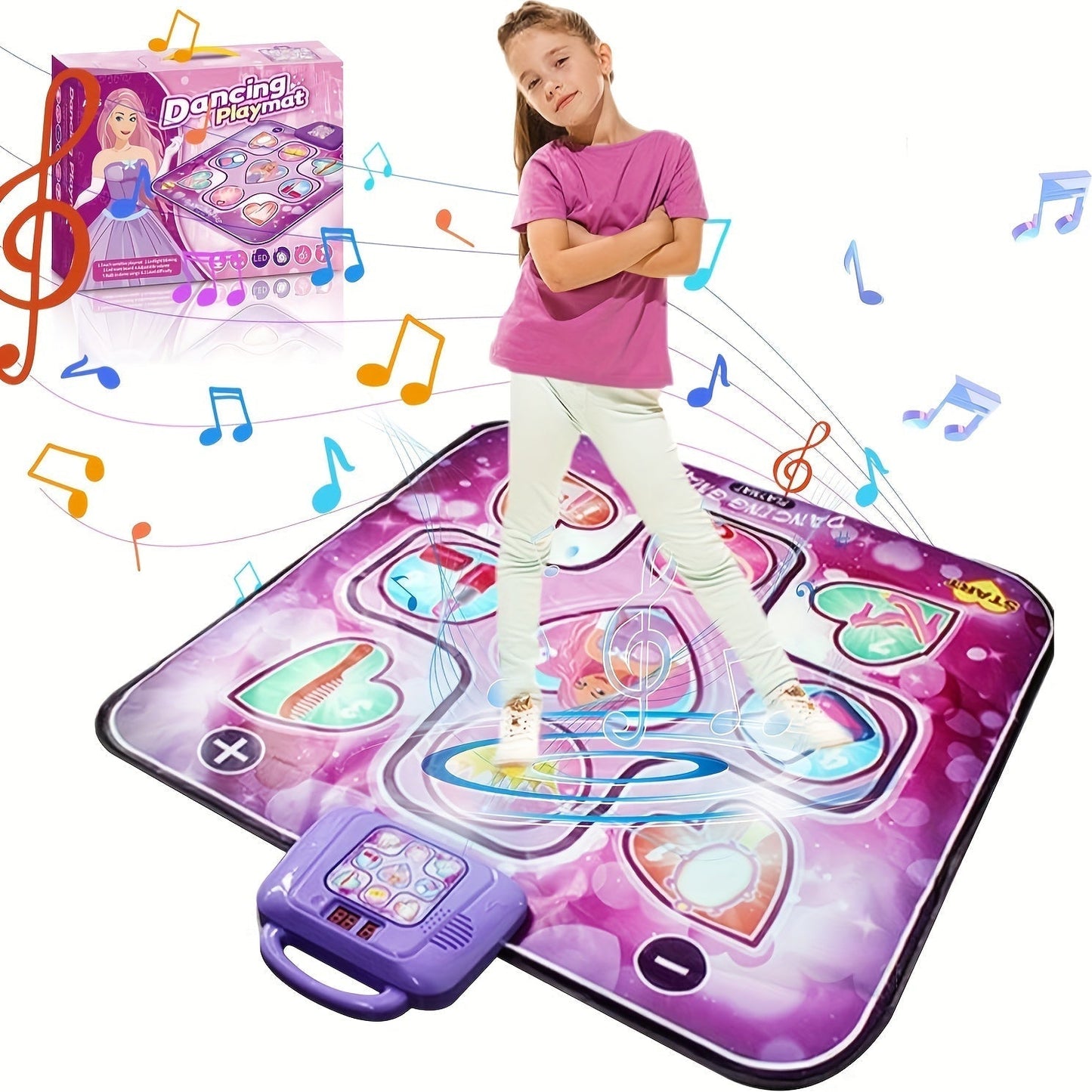 Tapis de Danse Amusant Rose pour Filles avec Compteur de Points - Foivo