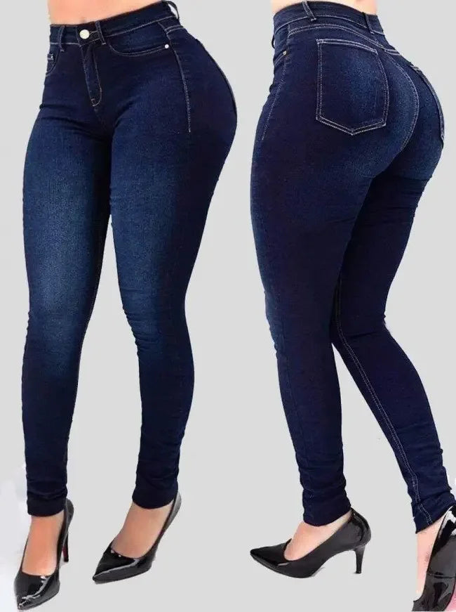 Jeggings Noir Élégants Taille Haute pour Femmes