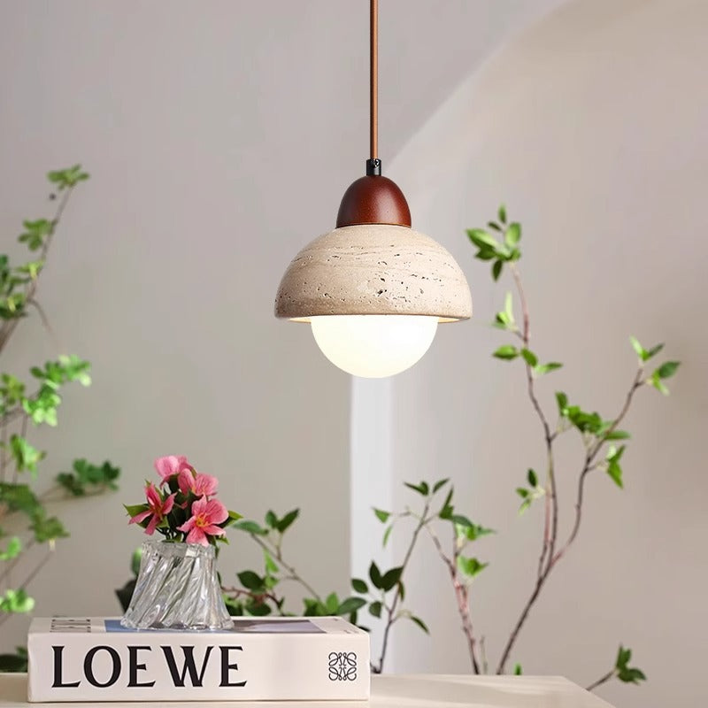 Draftsman | Sculptural Mushroom Stone Pendant Lamp - Foivo