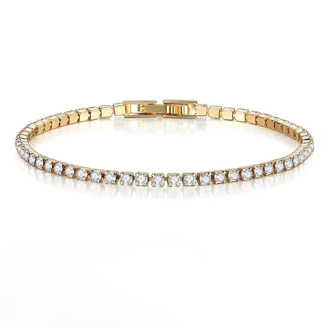 Bracelet Tennis Argent Luxe avec Pierres Brillantes