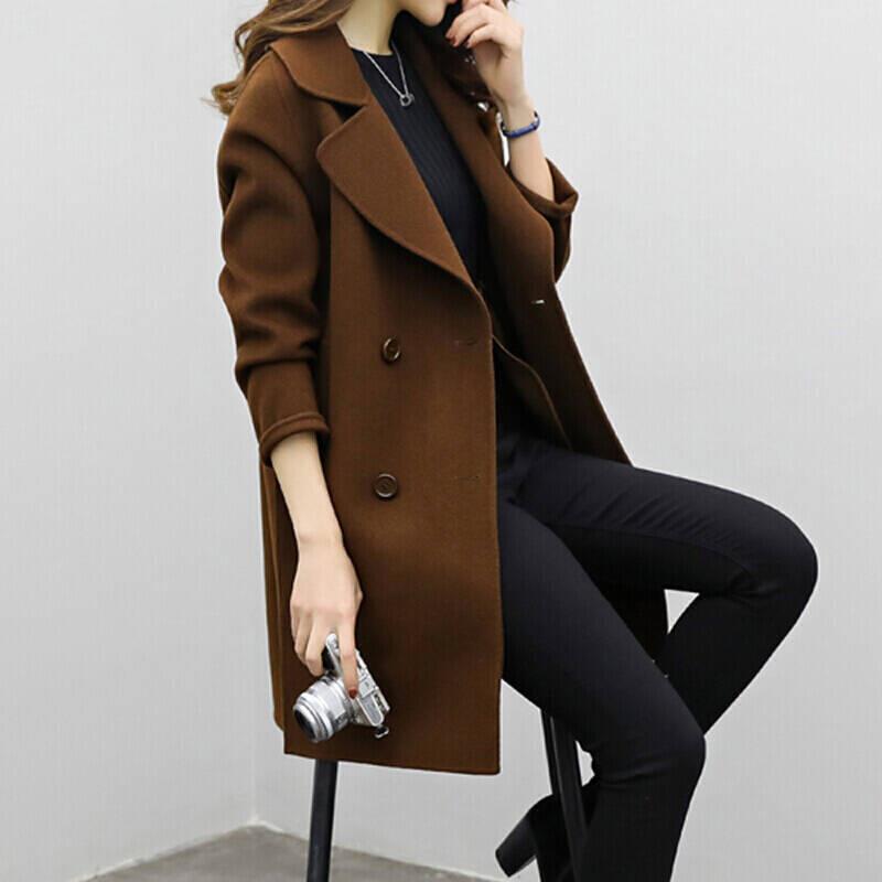 Manteau Élégant en Laine Mélangeé - Taille Slim pour Hiver