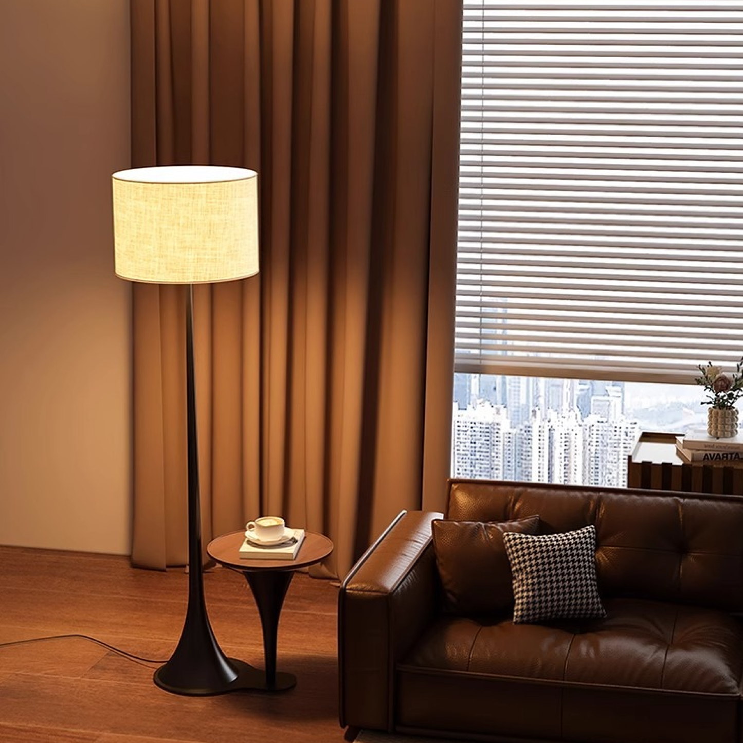 Lampe sur Pied en Lin | Chic et Douce Harmonie